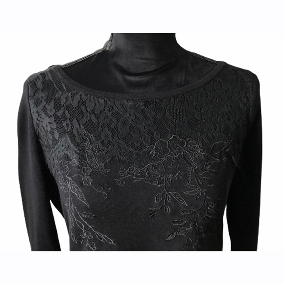 White House Black Market Black Tunic Size Medium - Picture 2 of 6